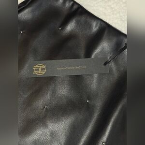 House of Harlow 1960 Black Studded Faux Leather Mini Skirt